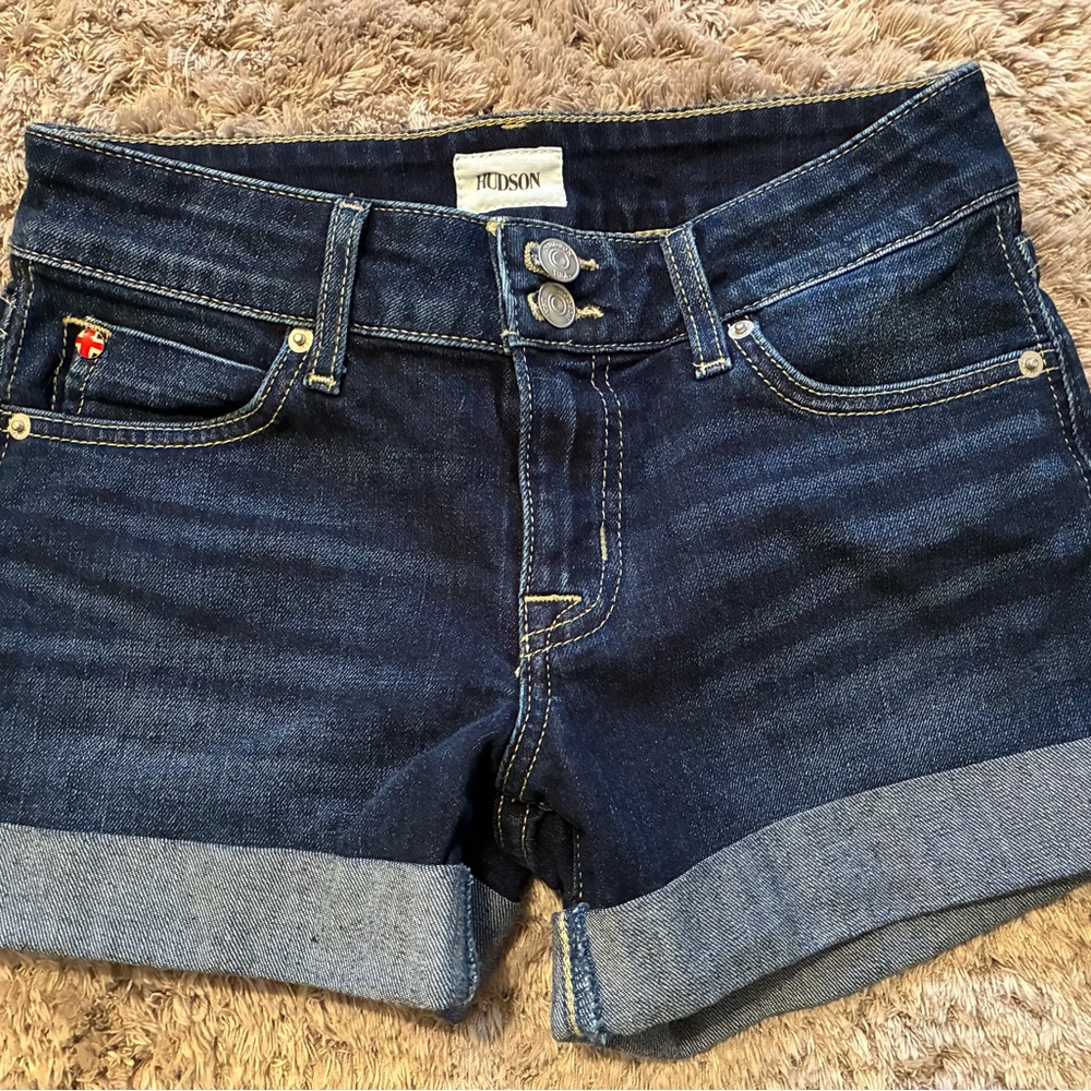 Hudson Jeans Dark Blue Jean Shorts